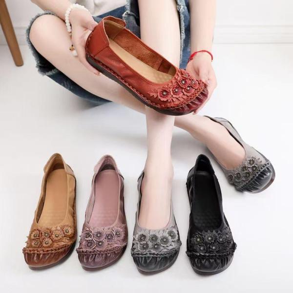 新入荷！パンプス レディース コンフォート ローヒール 日常通勤ダンスシューズ 柔らかい革靴 牛革 ...