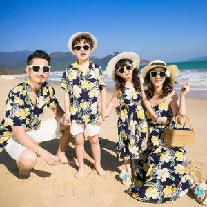 ペア&親子アロハシャツ花柄キャミワンピ付きペアル...の商品画像