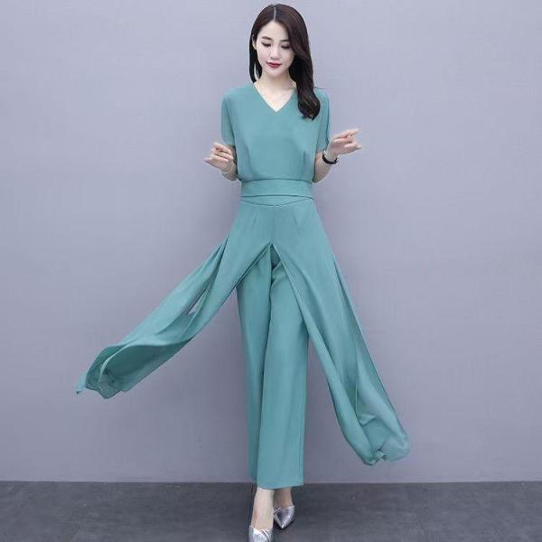 パンツドレスセットアップレディースパーティードレスパンツ結婚式お呼ばれドレス袖あり半袖大きいサイズ3...