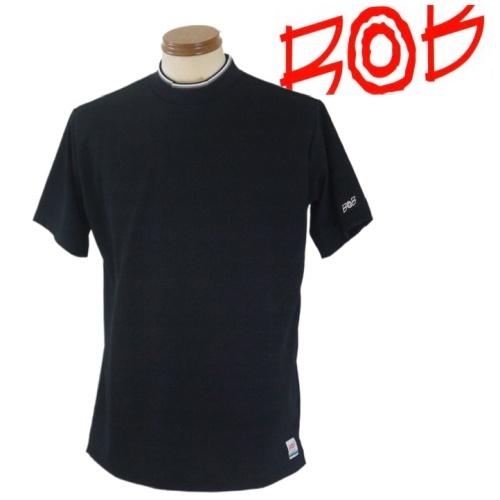 【2024春夏新作】BOB sports/ボブ モックネック半袖Tシャツ　Lサイズ 005-黒系