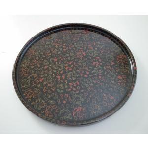 丸浅盆　8.5寸　唐塗呂上