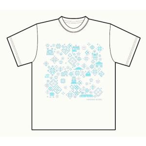 オリジナルTシャツ　白　こぎん刺し模様　弘前