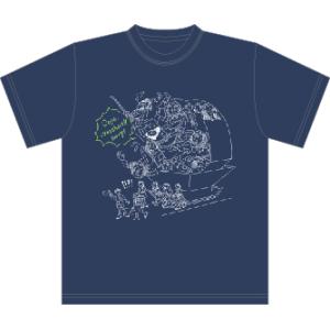 オリジナルTシャツ　弘前ねぷた模様　ネイビー