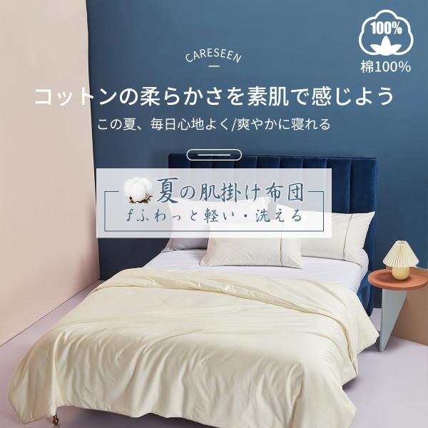 【お値下げ、在庫処分】肌掛け布団 秋布団 薄め掛け布団 丸洗い おしゃれ 柔らかい 通気性 シンプル...