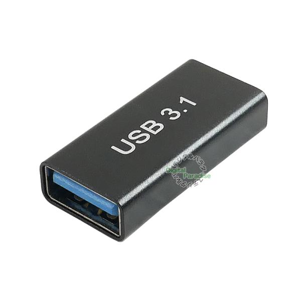 Cタイプ⇔USB3.1中継アダプタ タイプC(メス)⇔USB3.1A(メス) データ転送 電力供給 ...