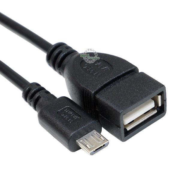 USB2.0-MicroB 20cm 変換ケーブル USB2.0A (メス)-MicroB (オス)...