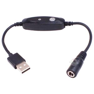 USB→DC電源供給ケーブル 外径3.0mm内径1.1mm DC端子⇔USB(オス)電源