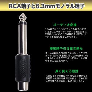 RCA-6.3mmモノラル変換 RCA(メス)...の詳細画像2
