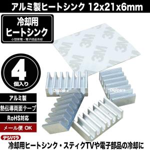 ヒートシンク 12mmx21mmx6mm アル...の詳細画像1