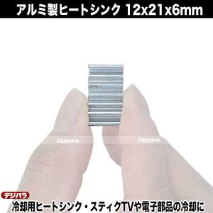 ヒートシンク 12mmx21mmx6mm アル...の詳細画像2