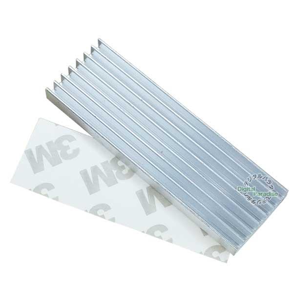 ヒートシンク  22mmx66mmx6mm アルミ製  熱伝導両面テープ付き  電子部品の冷却に M...