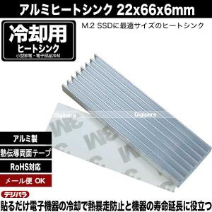 ヒートシンク 22mmx66mmx6mm アル...の詳細画像1