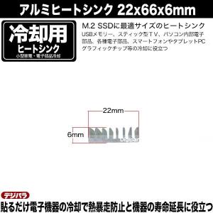 ヒートシンク 22mmx66mmx6mm アル...の詳細画像5