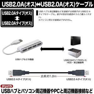 USBケーブル 1.8m USB2.0A オス...の詳細画像3
