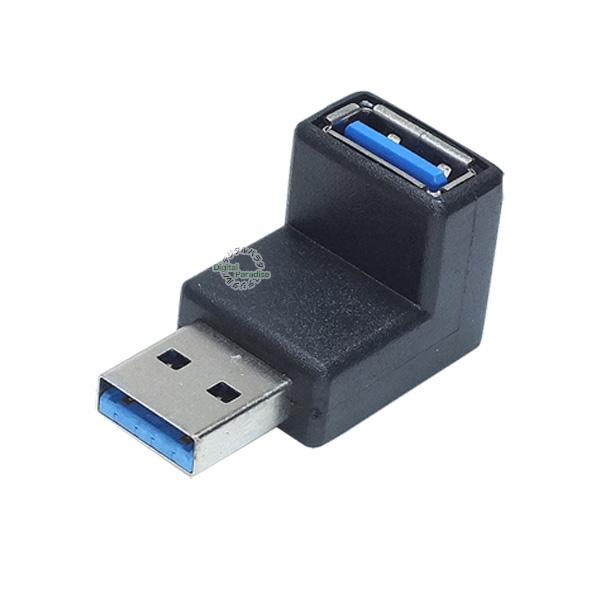USB3.0直角アダプタ 　USB3.0A (オス)-USB3.0A (メス) USB3.0端子を直...
