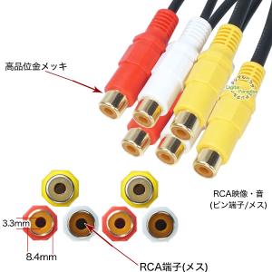 RCA2分配ケーブル 映像&オーディオ RCA...の詳細画像4