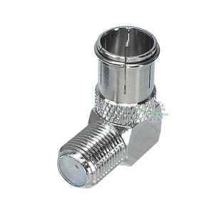 アンテナF端子直角アダプタ F端子(メス:ねじ式)⇔F端子(オス:クイック式) 4k2kデジタル放送対応 ケーブル後端が飛び出さない 狭い所や断線防止 COMON FB-L