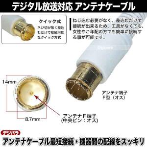 白いアンテナケーブル50cm F端子(オス)⇔...の詳細画像2