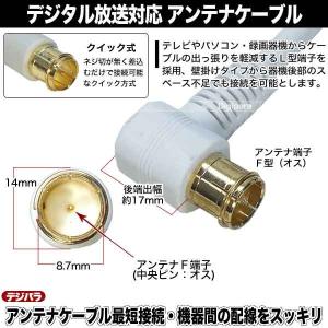白いアンテナケーブル50cm F端子(オス)⇔...の詳細画像3
