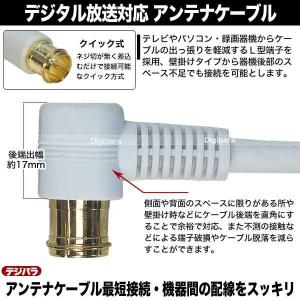白いアンテナケーブル50cm F端子(オス)⇔...の詳細画像5