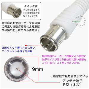白いアンテナケーブル1.5m F端子(オス)⇔...の詳細画像3