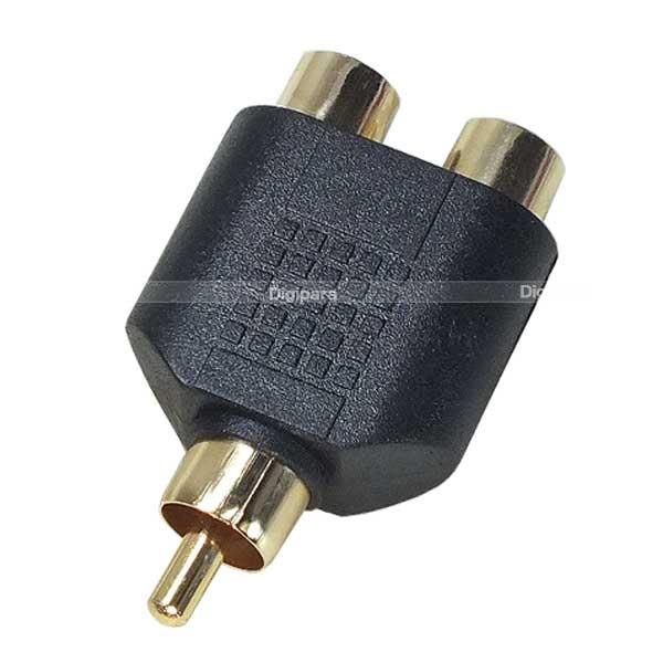 オーディオ２分配アダプタ  RCA(オス)→RCA(メス)x2個  白・赤端子 金メッキ端子 車載 ...