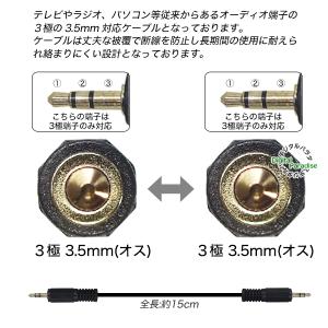 3.5mmステレオケーブル15cm 3極3.5...の詳細画像1