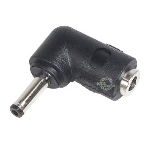 外径3.8mm内径1.4mm DC L型変換 アダプタ(メス)-(オス)
