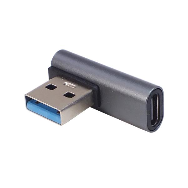Cタイプ→USB3.0変換アダプタ L型 UC3A-LT Type-C(メス)→USB3.0A(オス...