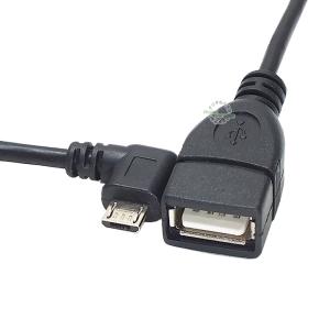 MicroB OTGケーブル 20cm  USB2.0A(メス)→ MicroB (オス)(右L型) ラズパイ アンドロイド機器 周辺機器認識 データ通信 充電 USBMCH-20RL｜デジタルパラダイス