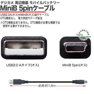 MiniB ケーブル 1.8m ラズパイ アク...の詳細画像2