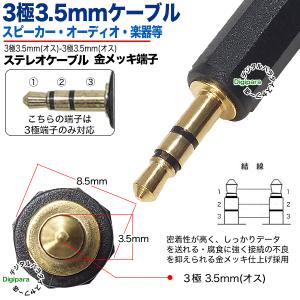 3極3.5mmケーブル15cm 3極3.5mm...の詳細画像2