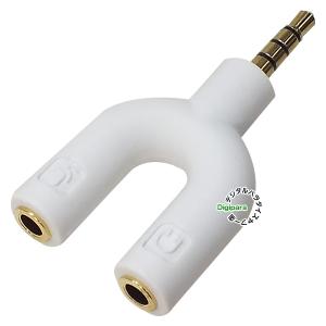 4極3.5mm→3極3.5mmオーディオ+3極3.5mmマイク分岐 4極3.5mm(オス)→3極3.5mmヘッドホン(メス)+3極3.5mmPCマイク(メス) ホワイト ZUUN-4-35zcPG2-W