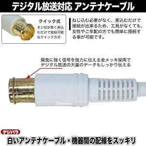 白いアンテナケーブル2m F端子(オス)⇔F端...の詳細画像3