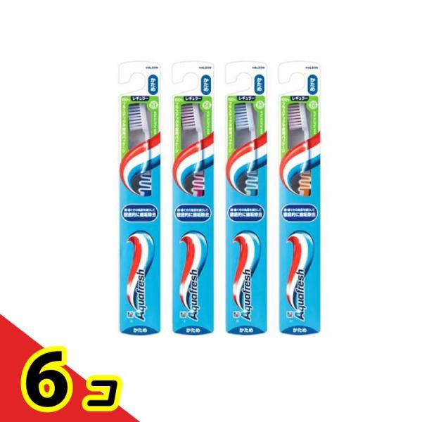 アクアフレッシュ ハブラシ レギュラー かため 1本入 (色指定不可)  6個セット