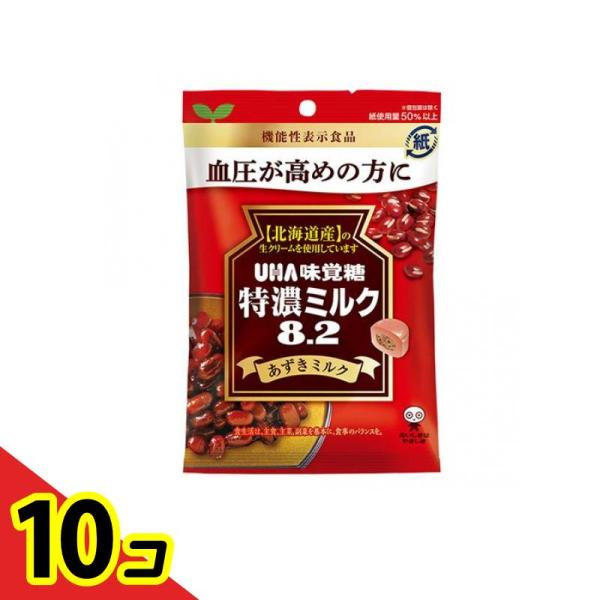 UHA味覚糖 特濃ミルク8.2 あずきミルク 93g  10個セット