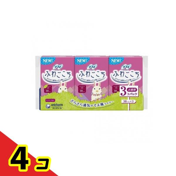 ソフィ ふわごこち ピンクローズの香り 38枚 (×3個パック)  4個セット