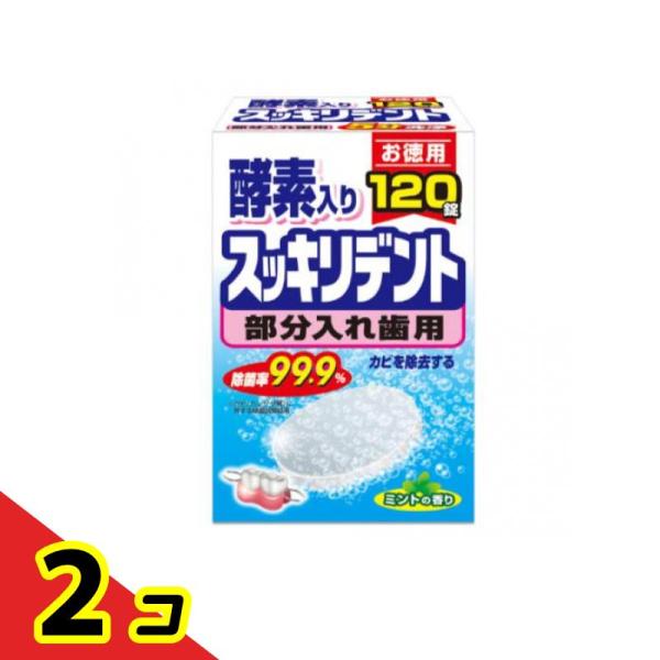入れ歯洗浄剤 スッキリデント 120錠 (部分入れ歯用)  2個セット