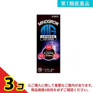 第１類医薬品 ミノグロウ 60mL 発毛剤 育毛剤 男性用 ミノキシジル 岩城製薬 3個セット