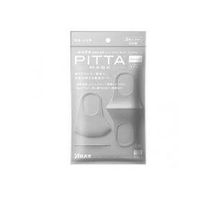 抗菌マスク 花粉 UV 洗える 耳が痛くない ピッタ・マスク レギュラー ライトグレー 3枚 PITTA MASK REGULAR LIGHT GRAY  (1個)
