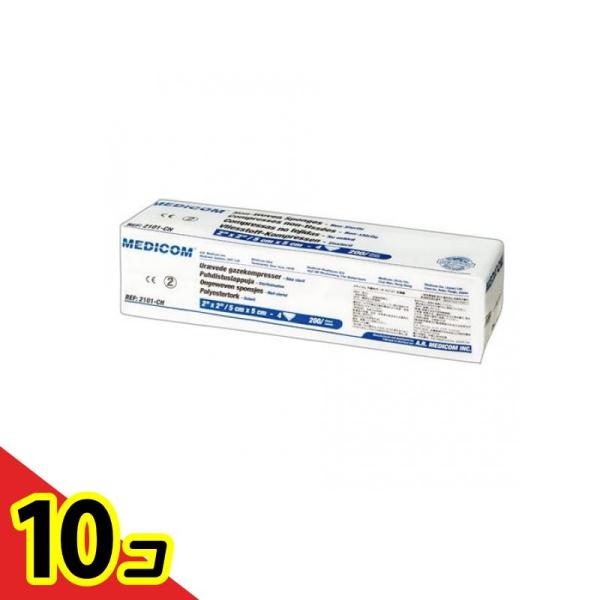 メディコム 不織布ガーゼ  #2101 200枚入 (4折り5×5cm)  10個セット