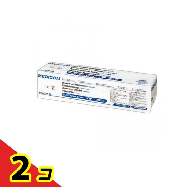 メディコム 不織布ガーゼ  #2101 200枚入 (4折り5×5cm)  2個セット