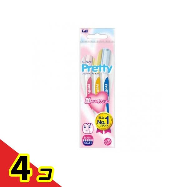 貝印 Pretty(プリティー) フェイスL  FRL-3P16 3本  4個セット