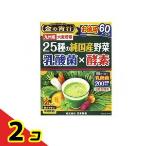 金の青汁 25種の純国産野菜 乳酸菌×酵素 お徳用 3.5g× 60パック入 (1個