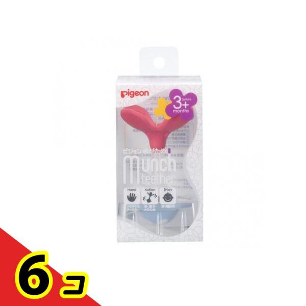 ピジョン(Pigeon) 歯がため Munch teether ピーチクローバー 1個入 6個セット...