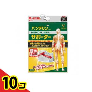 バンテリンコーワサポーター腰用 しっかり加圧タイプ ゆったり大きめLLサイズ 1枚入 (ブルーグレー) 10個セット