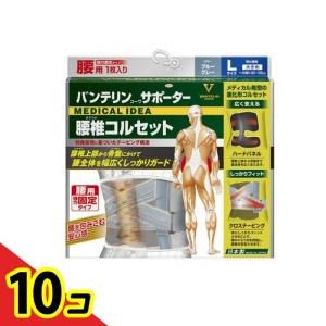 バンテリンコーワサポーター 腰椎コルセット 大きめLサイズ 1枚入 (ブルーグレー) 10個セット