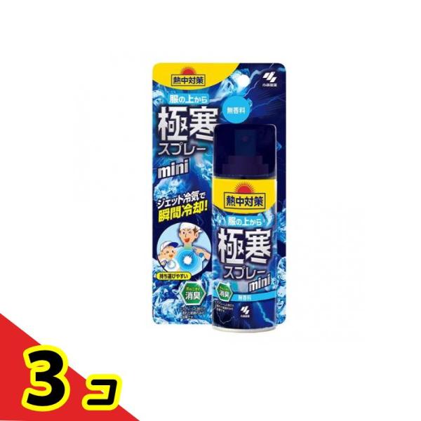 桐灰化学 熱中対策 服の上から極寒スプレー 無香料 93mL (ミニ)  3個セット