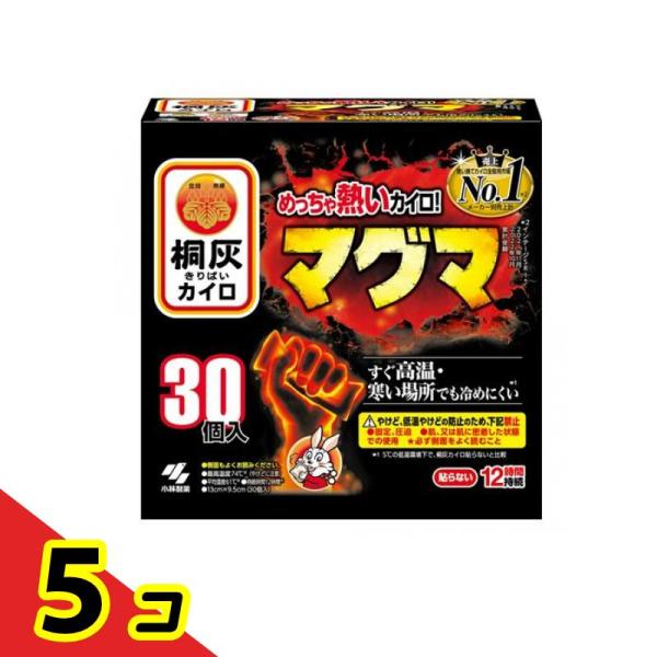 桐灰カイロ マグマ 貼らないタイプ レギュラー 12時間持続 30個入  5個セット