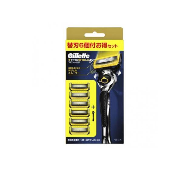 ジレット プロシールド マニュアル ホルダー 替刃6個付お得セット 1組入  (1個)